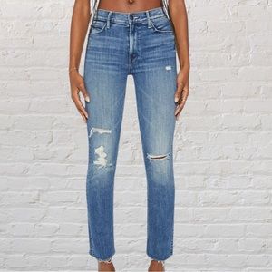 MOTHER THE MID RISE DAZZLER ANKLE FRAY SIZE 30